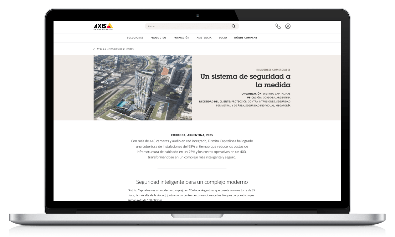 Historia de cliente de Distrito Capitalinas publicada en el sitio de AXIS