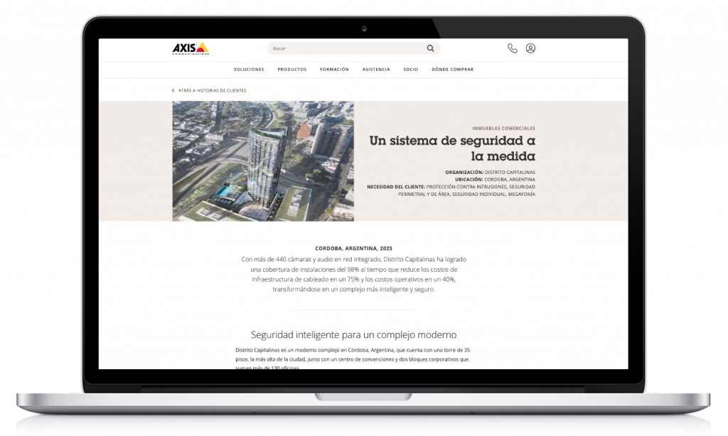 Artículo AXIS Caso de éxito Distrito Capitalinas por Building Networks